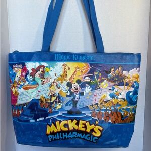 Disney Mickey’s PhilharMagic Magic Kingdom Tote Bag – Reusable Zip-Top Shopper